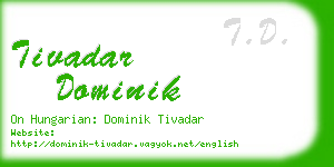 tivadar dominik business card